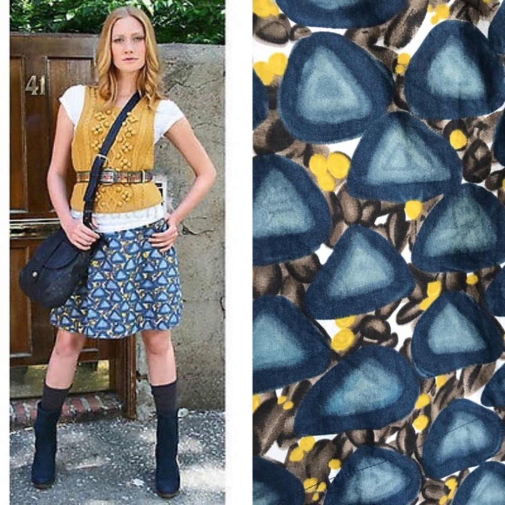 Anthro Fei Geo Pattern Skirt A Line Pebble Beach